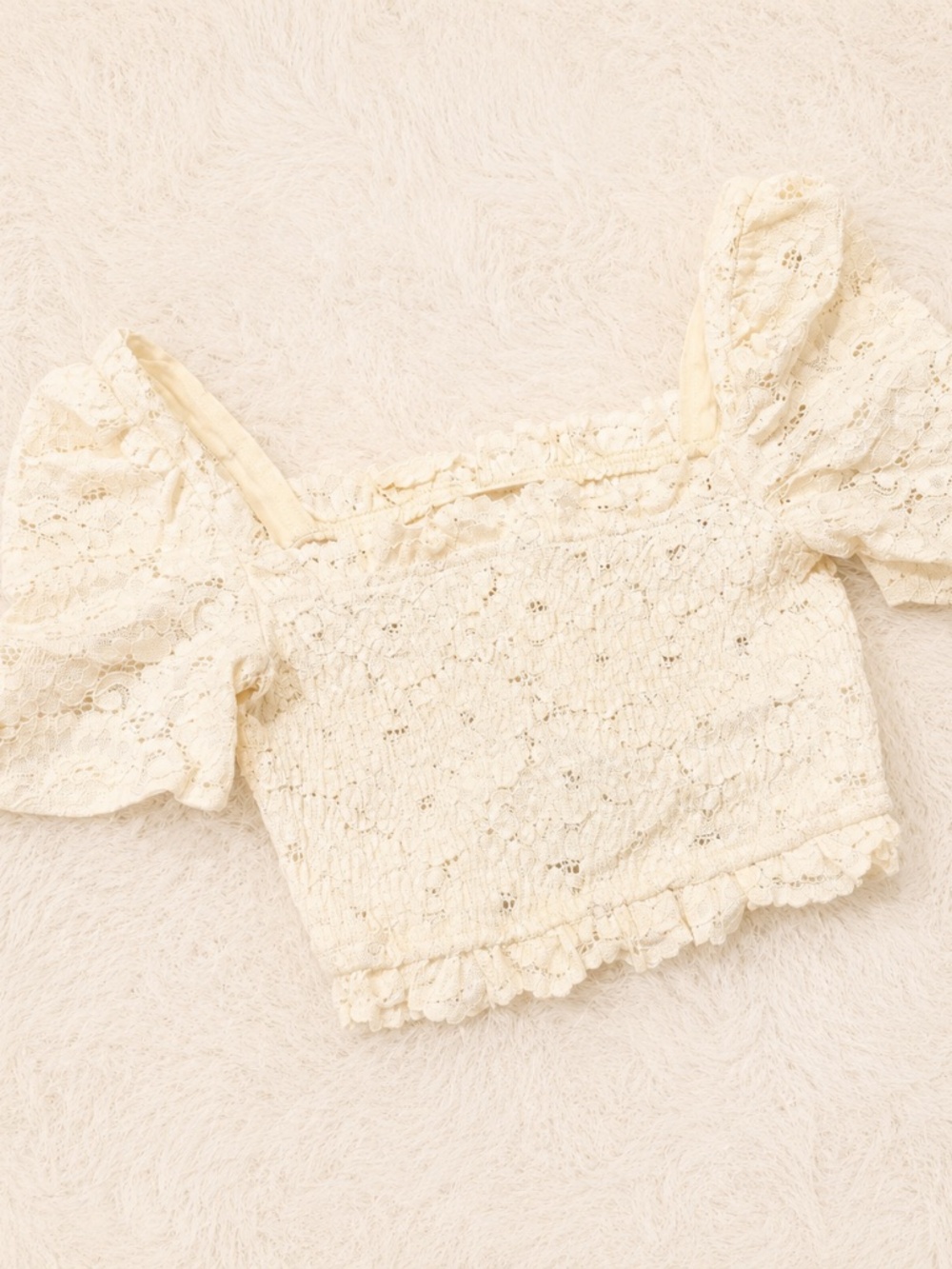 ZARA Lace Smocked Crop Top